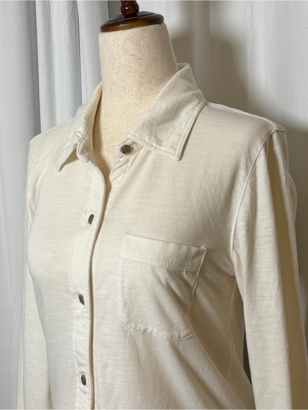 Faherty Sunwashed Knit Shirt White Organic Cotton Small - Picture 7 of 12